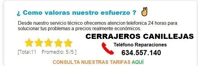 cerrajeros Canillejas precios